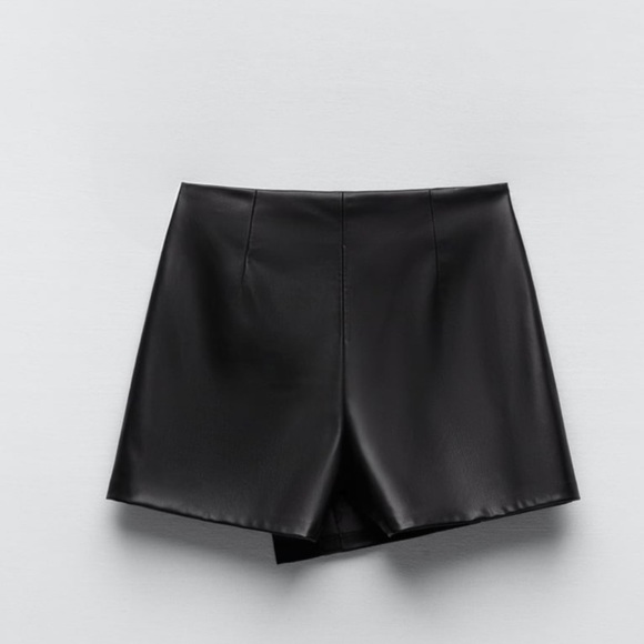 ZARA FAUX LEATHER SKORT - Picture 7 of 14